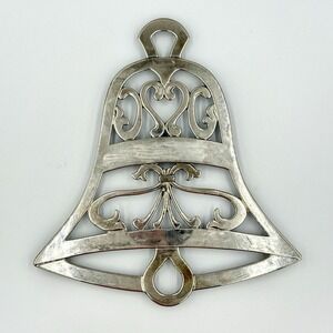 VTG William Adams Silverplate Bell Trivet Made in Italy Holiday Christmas‎ Decor